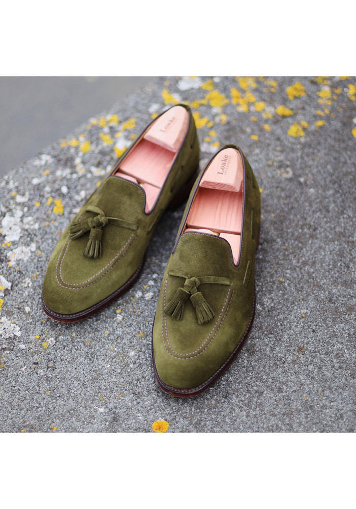 Lincoln Loafer LoakeShoes Green Suede SARTO bespoke